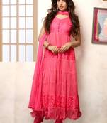 Pink designer anarkali suit :: salwar kameez