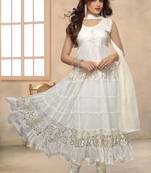 White Designer Anarkali Suit
