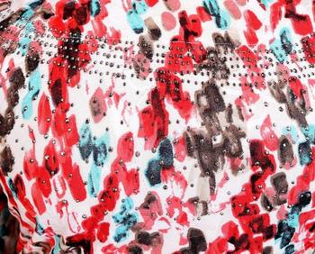 Red printed stretchable lycra free size tops 4