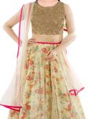 creem semi stitched lehenga with dupatta14-15 years girls