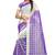 Violet plain cotton saree with blouse