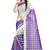 Violet plain cotton saree with blouse