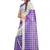 Violet plain cotton saree with blouse
