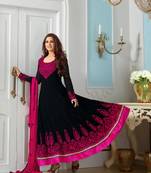 Black Embroidered Anarkali Long Frock – By Indian Actress Sonali Bendre
