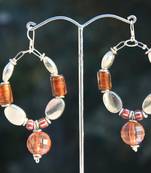 Brown and Silver Hoops.