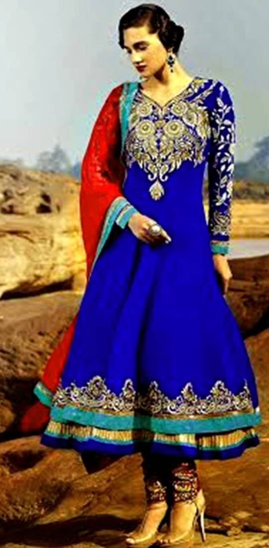 Reet Royal Blue Colored Anarkali  Suit