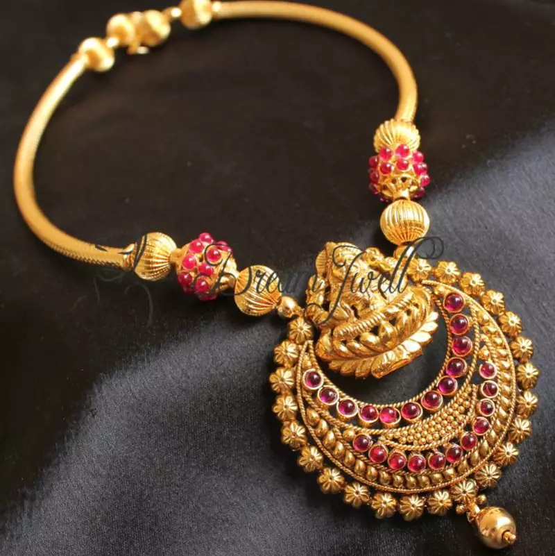Awesome Antique Handmade Kemp Lakshmi Necklace  