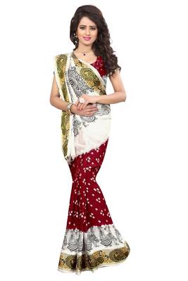Maroon hand woven jacquard saree with blouse 2