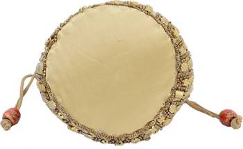 Golden Silk woven potli bags 2