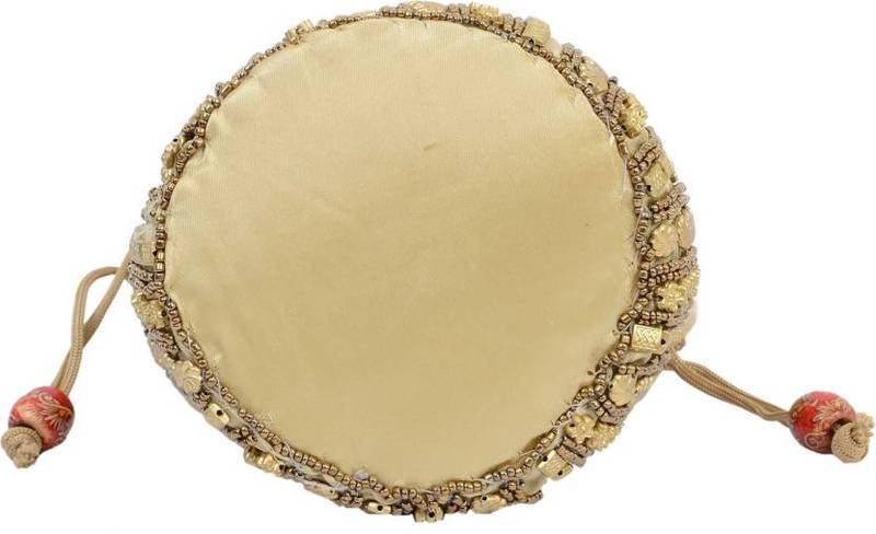 Golden Silk woven potli bags