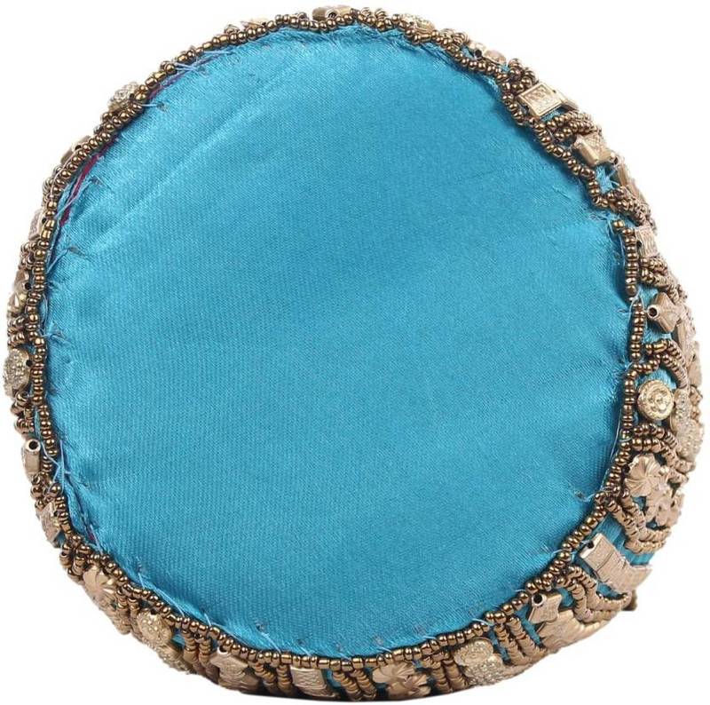Blue Silk woven potli bags