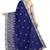 Blue embroidered satin saree with blouse