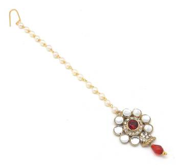 Red Stone Maang Tikka 1