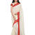 White plain cotton silk saree with blouse