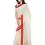 White plain cotton silk saree with blouse