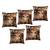 Multicolor printed cushion cover set of five
