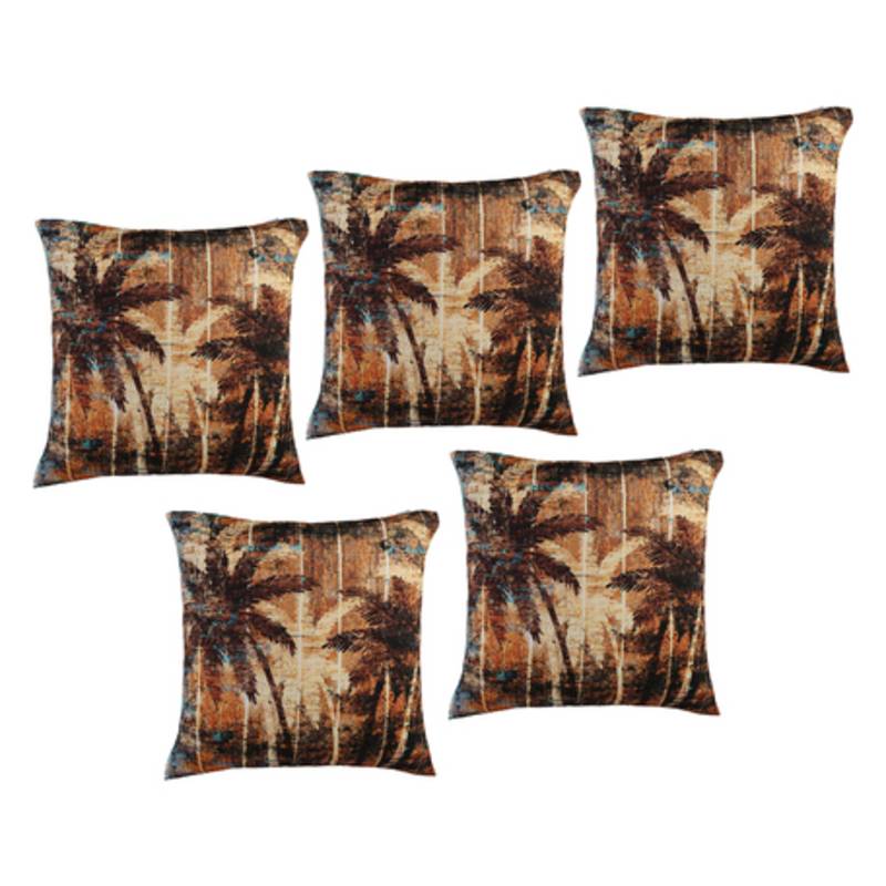 Multicolor printed cushion cover set of five