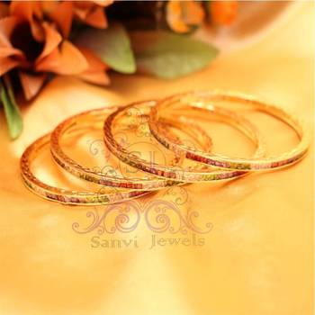 Multicolour Gold Plated Semi Precious Bangles 1