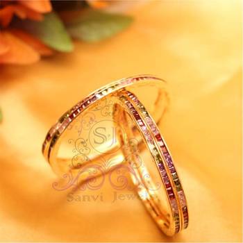 Multicolour Gold Plated Semi Precious Bangles 2