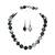 Black & White Zebra Jasper Gemstone Beads Necklace Set