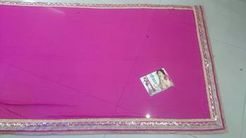 Maroon embroidered georgette saree with blouse 2