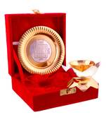 Gold Silver Akhand Jyot Diya Plate Handicraft Gift Item
