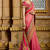 Coral embroidered chiffon saree with blouse