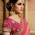 Coral embroidered chiffon saree with blouse
