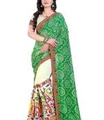 Green Embroidered Georgette Saree With Blouse