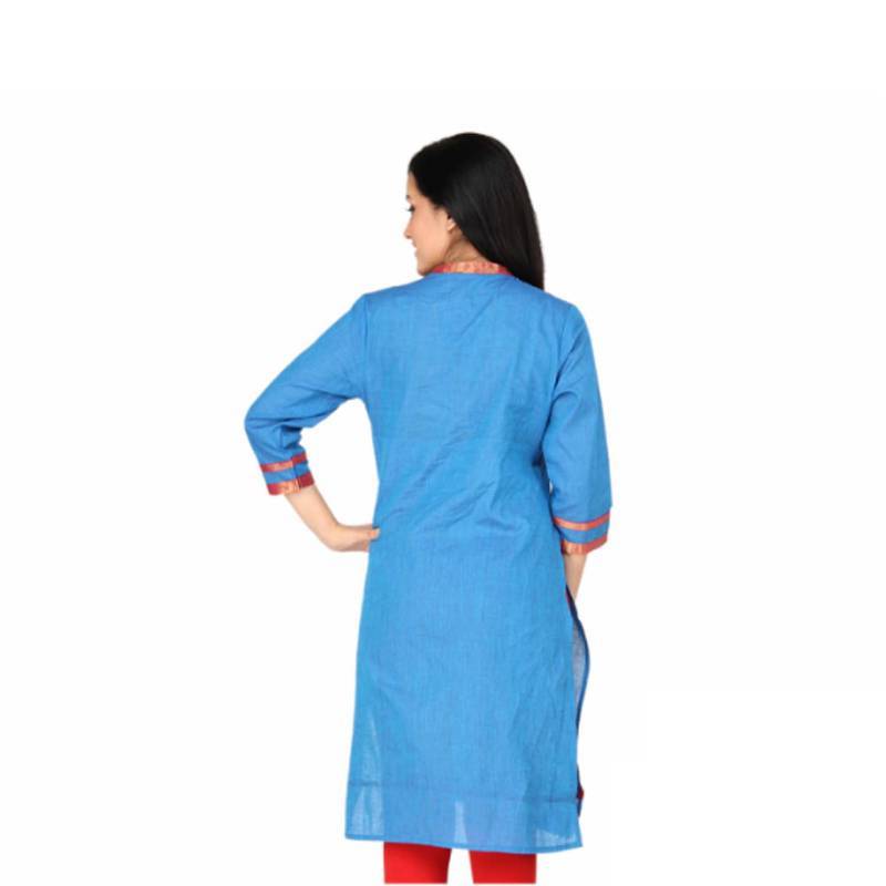 a,m,h,v Royal Blue Women's Solid Kurta