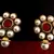 Beautiful white flower pearl maroon earring, ethnic India Bollywood Jewelry v11m