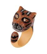 Gold color tiger ring for women