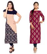 multicolor printed crepe stitched kurti