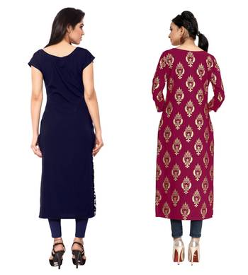 multicolor printed crepe stitched kurti 3