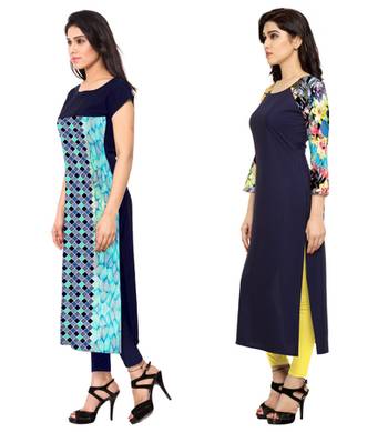 multicolor printed crepe stitched kurti 2