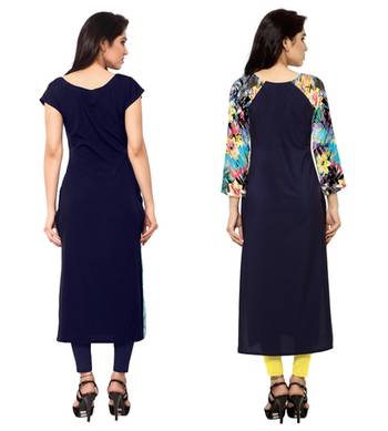 multicolor printed crepe stitched kurti 3