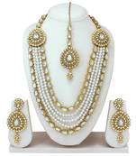 Gold plated stones kundans necklace earrings bollywood party necklace set