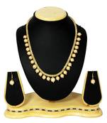 White moti and crystal designer mala necklace with earring set partywear