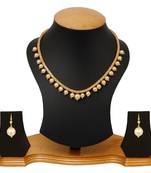 Pleasing four strings gold plated necklace set for women