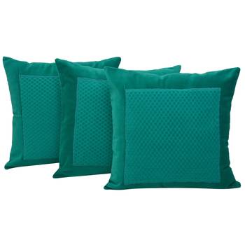 Set Of 3 Velvet Cushion Covers 1