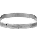 Fashion Silver Stainless Steel Square Shape Trendy Bracelet for Men Boys