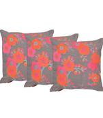 Set Of 3 Machine Embroidery Cushion Covers