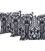 Set Of 3 Cotton Cushion Cover In White And Black