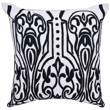 Set Of 3 Cotton Cushion Cover In White And Black 2