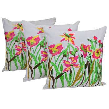 Set Of 3 Embroidered Cotton Cushion Cover 1