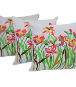 Set Of 3 Embroidered Cotton Cushion Cover