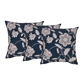 Set Of 3 Machine Embroidered Cushion Cover 1