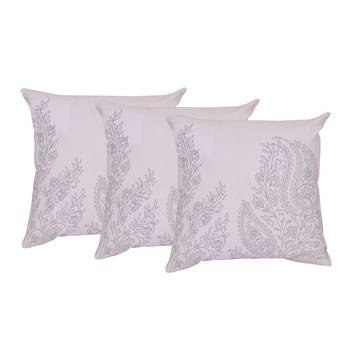 Set Of 3 Machine Embroidered Cushion Covers 1