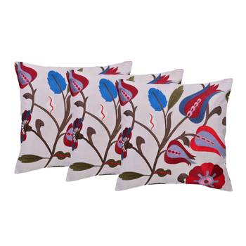 Set Of 3 Machine Embroidered Cushion Cover 1