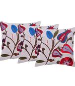 Set Of 3 Machine Embroidered Cushion Cover